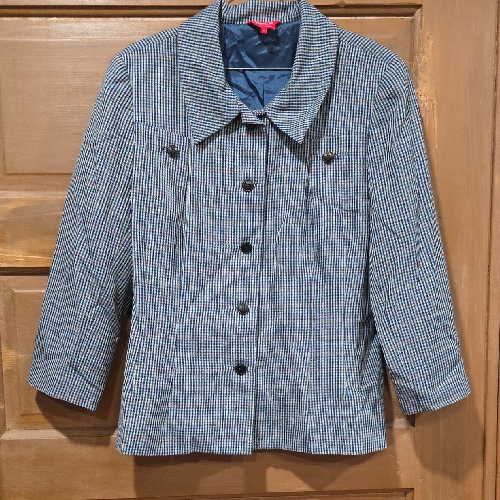Elegant Checkered Women's Blazer